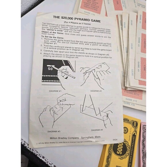 Vintage 1978 The $20,000 Pyramid Board Game Incomplete Great For Replacement Pcs - Picture 5 of 16